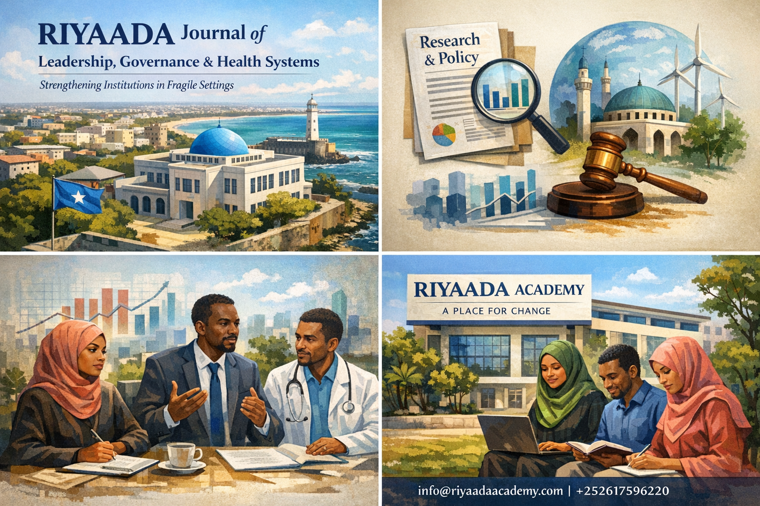 Homepage banner representing leadership, governance, research, and healthcare systems